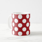 Red Polka Dots, Polka Dot Pattern, Ihr Name Kaffeetasse (Vorderseite Links)