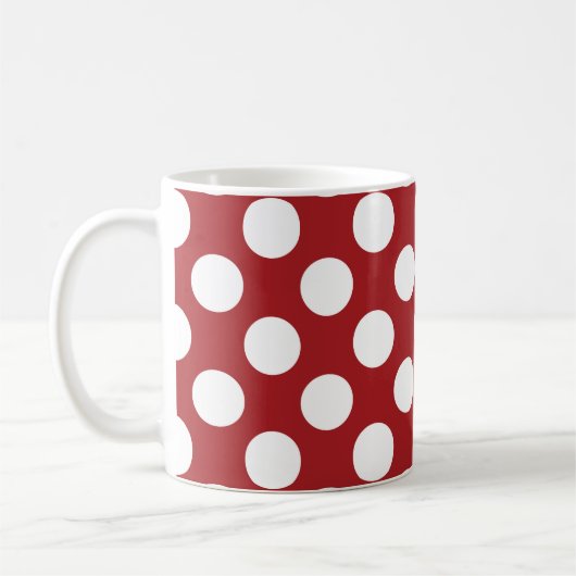 Red Polka Dots, Polka Dot Pattern, Ihr Name Kaffeetasse (Links)