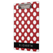 Red Polka Dots, Polka Dot Pattern, Ihr Name Klemmbrett (Links)