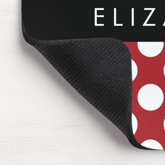 Red Polka Dots, Polka Dot Pattern, Ihr Name Mousepad (Ecke)
