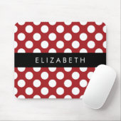 Red Polka Dots, Polka Dot Pattern, Ihr Name Mousepad (Mit Mouse)