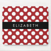 Red Polka Dots, Polka Dot Pattern, Ihr Name Mousepad (Vorne)