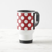 Red Polka Dots, Polka Dot Pattern, Ihr Name Reisebecher (VorderseiteRechts)
