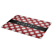 Red Polka Dots, Polka Dot Pattern, Ihr Name Schneidebrett (Ecke)