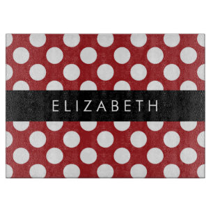 Red Polka Dots, Polka Dot Pattern, Ihr Name Schneidebrett