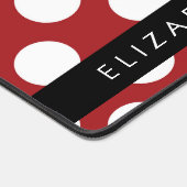 Red Polka Dots, Polka Dot Pattern, Ihr Name Schreibtischunterlage (Ecke)