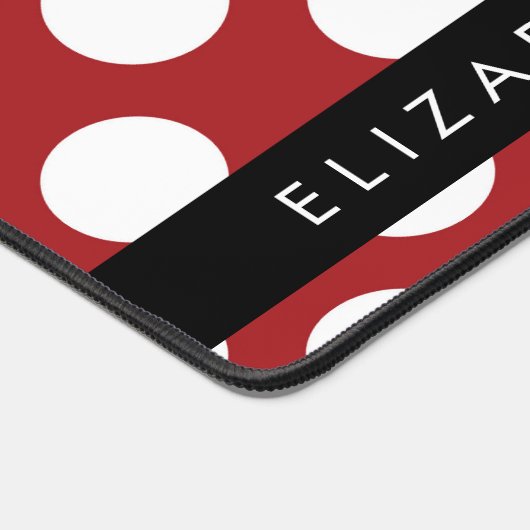 Red Polka Dots, Polka Dot Pattern, Ihr Name Schreibtischunterlage (Ecke)