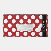 Red Polka Dots, Polka Dot Pattern, Ihr Name Schreibtischunterlage (Tastatur & Maus)