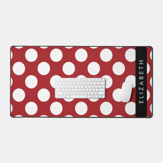 Red Polka Dots, Polka Dot Pattern, Ihr Name Schreibtischunterlage (Tastatur & Maus)