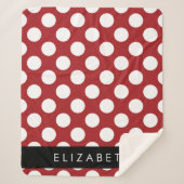 Red Polka Dots, Polka Dot Pattern, Ihr Name Sherpadecke (Vorderseite)