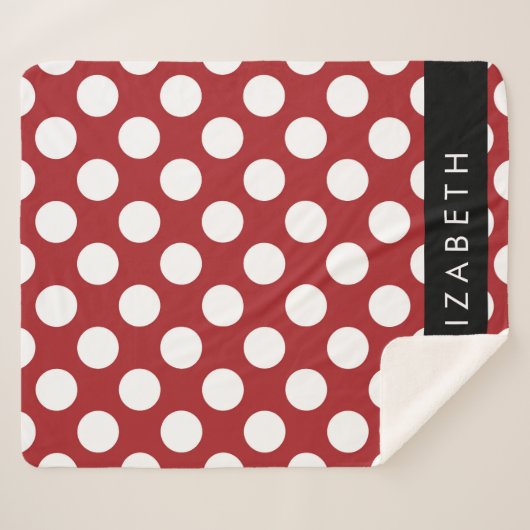 Red Polka Dots, Polka Dot Pattern, Ihr Name Sherpadecke (Vorderseite (Horizontal))