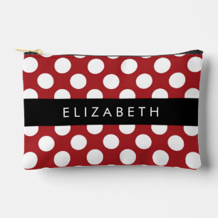 Red Polka Dots, Polka Dot Pattern, Ihr Name Zubehörtasche