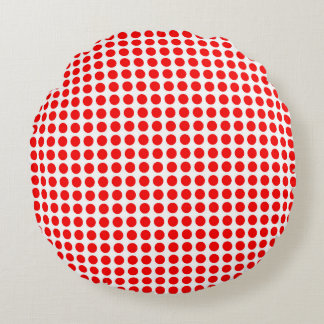 Red Polka Dots Rundes Kissen