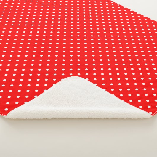 Red Polka Dots Sherpa Blanket Sherpadecke (3/4)