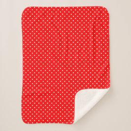 Red Polka Dots Sherpa Blanket Sherpadecke