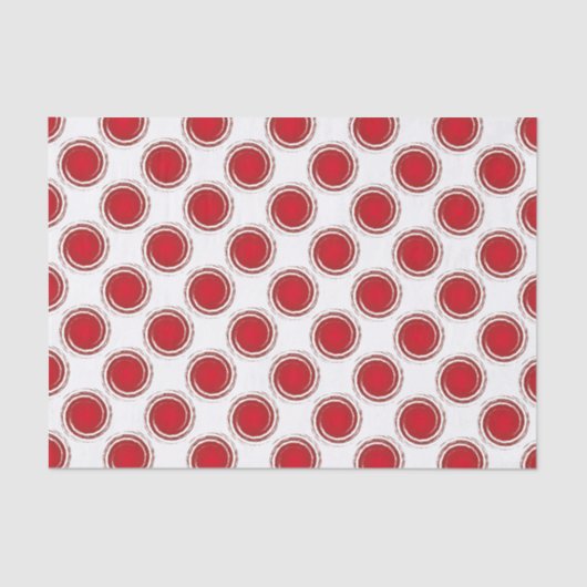 Red Polka Dots Swirling Circles Seidenpapier (Vorderseite)