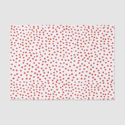 Red Polka Dots Tissue Paper Seidenpapier (Vorderseite)