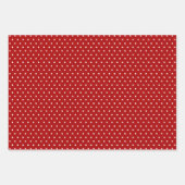 Red Polka Dots Valentinstag Gift Wrap Geschenkpapier Set (Vorderseite)