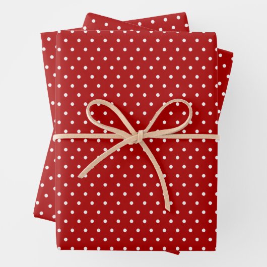 Red Polka Dots Valentinstag Gift Wrap Geschenkpapier Set (Beispiel)