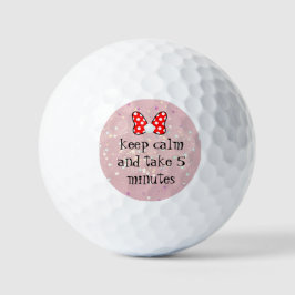 Red polka dots vibrant Ribbon Golfball