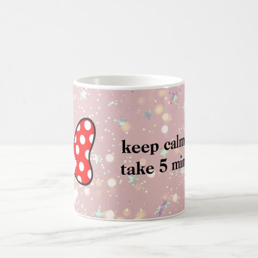 Red polka dots vibrant Ribbon Kaffeetasse (Mittel)