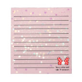 Red polka dots vibrant Ribbon Notizblock (Vorderseite)