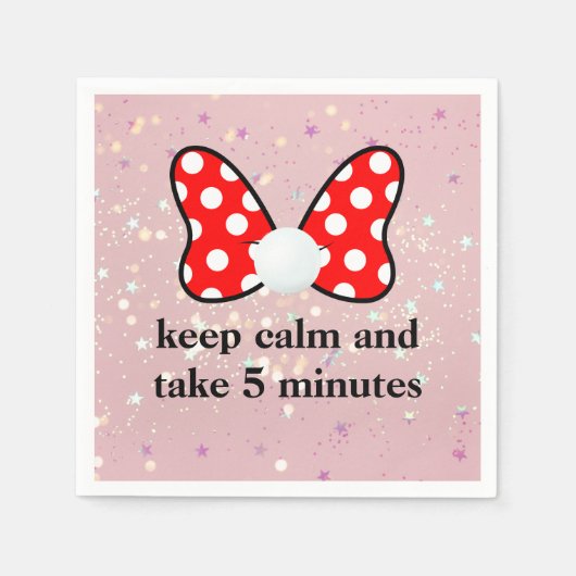 Red polka dots vibrant Ribbon Serviette (Vorderseite)