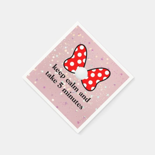 Red polka dots vibrant Ribbon Serviette (Ecke)