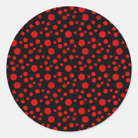 Red Polka Dots Weihnachtsaufkleber Runder Aufkleber (Vorderseite)