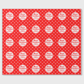 Red Polka Dots Weihnachtswrapping Paper Geschenkpapier (Flach)