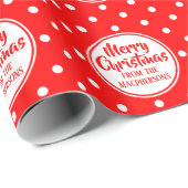 Red Polka Dots Weihnachtswrapping Paper Geschenkpapier (Rolleneckpunkt)