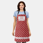 Red Polka Dots Weinliebende Cook Schürze (Getragen)