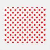 Red Polka Dots (weißer Hintergrund) Fleecedecke (Vorderseite (Horizontal))
