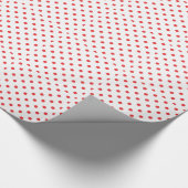 Red Polka Dots weißer Hintergrund Geschenkpapier (Ecke)