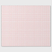 Red Polka Dots weißer Hintergrund Geschenkpapier (Flach)