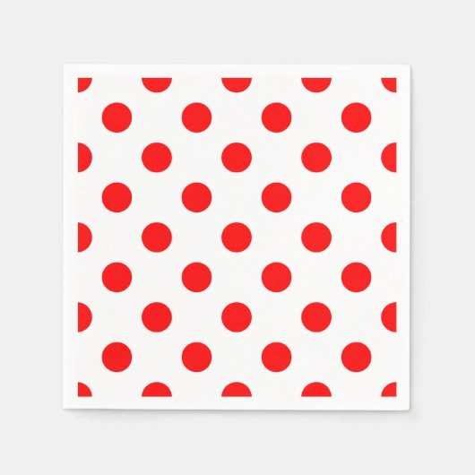Red Polka Dots (weißer Hintergrund) Serviette (Vorderseite)