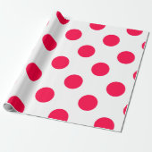 Red Polka Dots White Christmas Template Trendy Geschenkpapier (Ungerollt)