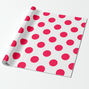 Red Polka Dots White Christmas Vintag Template Geschenkpapier