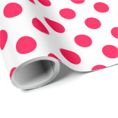 Red Polka Dots White Nostalgic Geschenkpapier (Rolleneckpunkt)