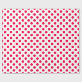 Red Polka Dots White Nostalgic Geschenkpapier (Flach)