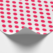 Red Polka Dots White Nostalgic Geschenkpapier (Ecke)