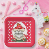 Red Polka Dotted Mushroom Gnome Pappteller (Party)