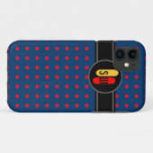 red polkadots and your initials Case-Mate iPhone hülle (Rückseite (Horizontal))