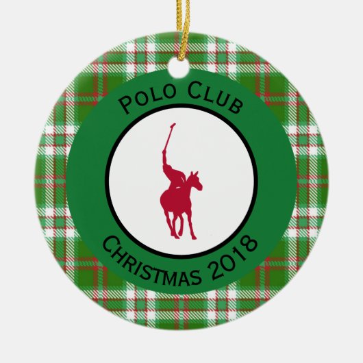 Red Polo Horse Keramik Ornament (Vorne)