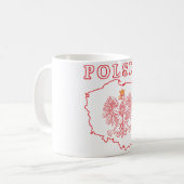 Red Polska Karte mit Adler Kaffeetasse (Vorderseite Links)