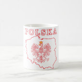 Red Polska Karte mit Adler Kaffeetasse (Mittel)