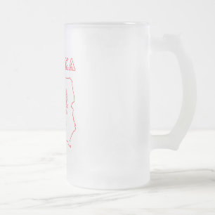 Red Polska Karte mit Adler Mattglas Bierglas