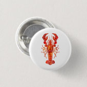 Red polygonal lobster button (Vorne & Hinten)