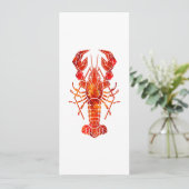 Red polygonal lobster einladung (Stehend Vorderseite)