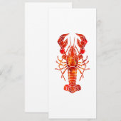 Red polygonal lobster einladung (Vorne/Hinten)